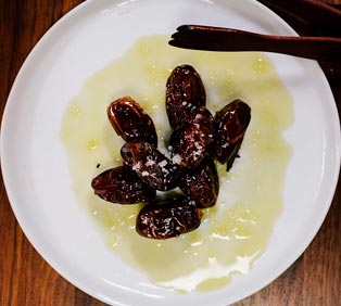 Hot Dates with Bellucci EVOO and Flake Sea Salt